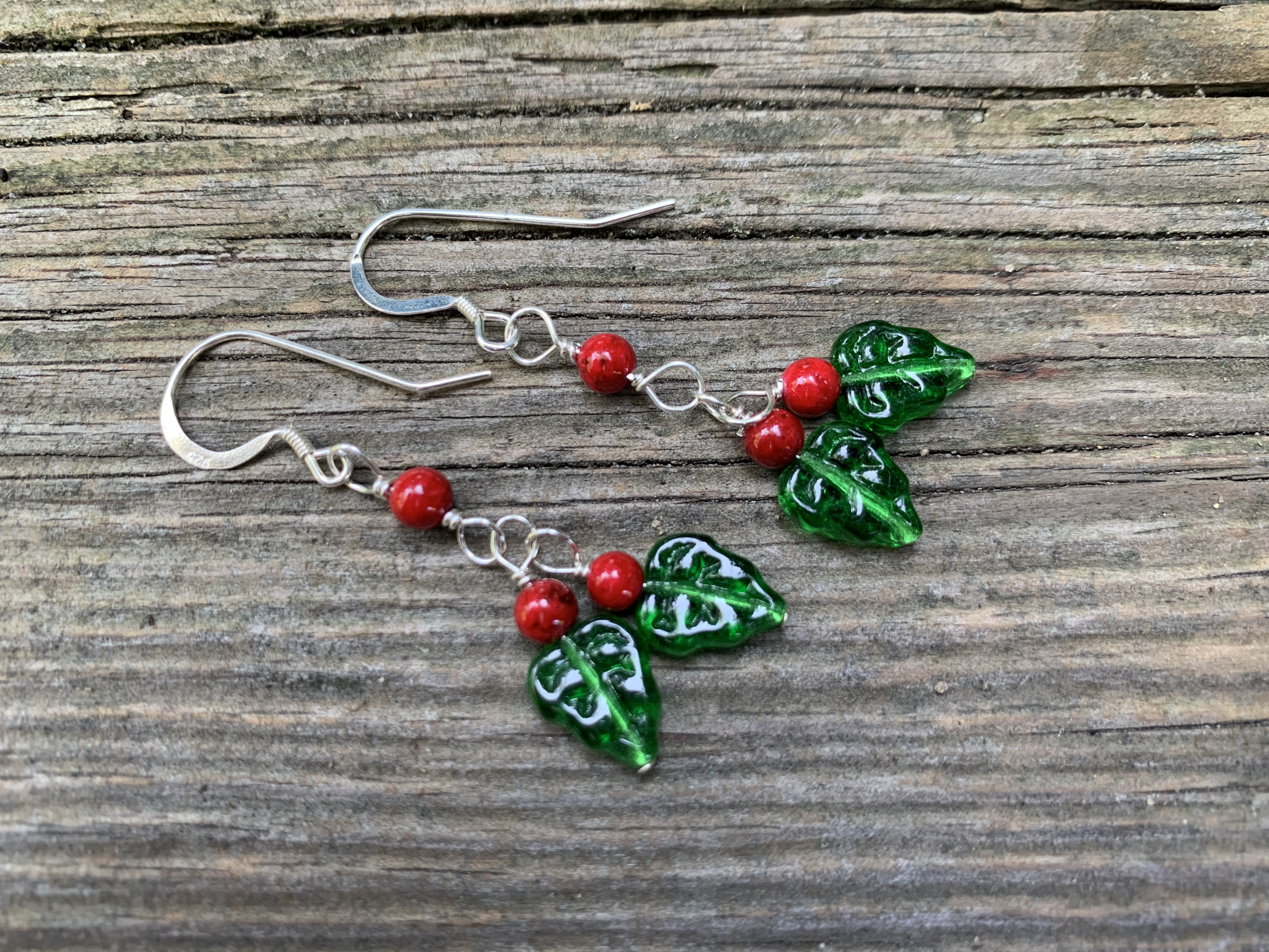 Green Earrings, Dangle Earrings, Czech Glass Earrings, Bohemian Earrings, Handmade Earrings, Christmas 2024 Gift For Her